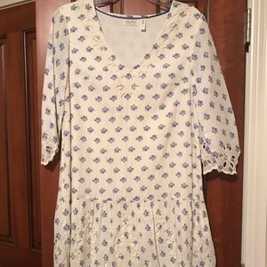 Meadow Rue by Anthropologie floral eyelet dress SM